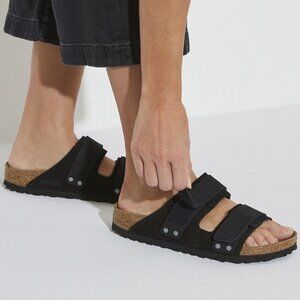 Birkenstock Uji Sandal Black Nubuck-Suede Leather EU 41 Womens US 10-10.5 Mens 8